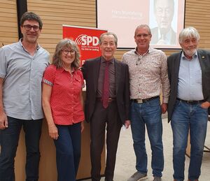 vlnr.: Manfred Braun, Beate Schmid, Franz Müntefering, Karsten Rößler, Andreas Kenner